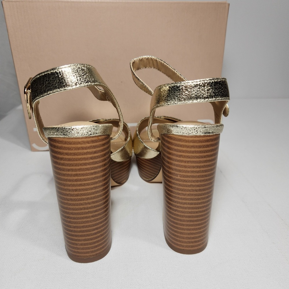Just Fab Tina Crossover Womens Gold Sandals Size 8 - Picture 4 of 7
